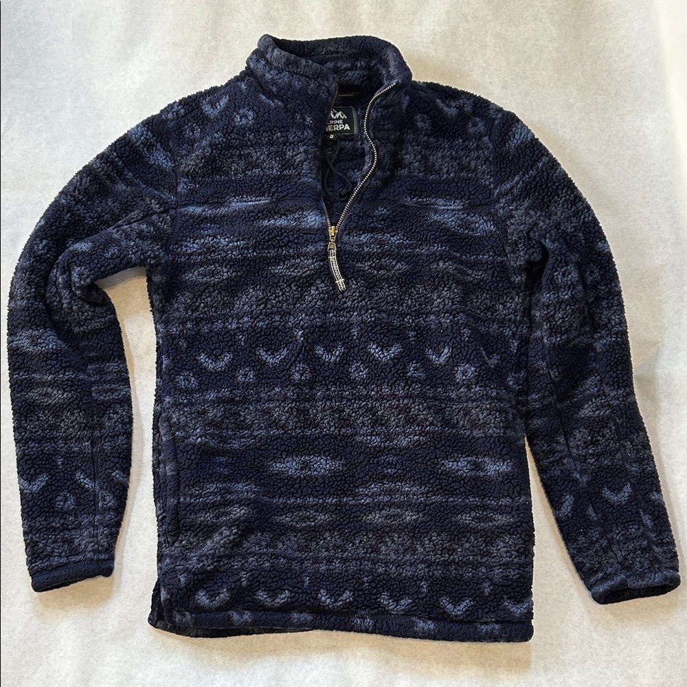 Blue Alpine Sherpa size S Fuzzy Pull Over Jacket